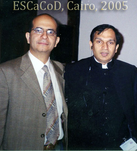 Cairo 2005: Dr Ahmad Khalil welcoming his good friend Dr Amar Agarwal, current CEO of Agarwal Eye Hospitals, Chennai India