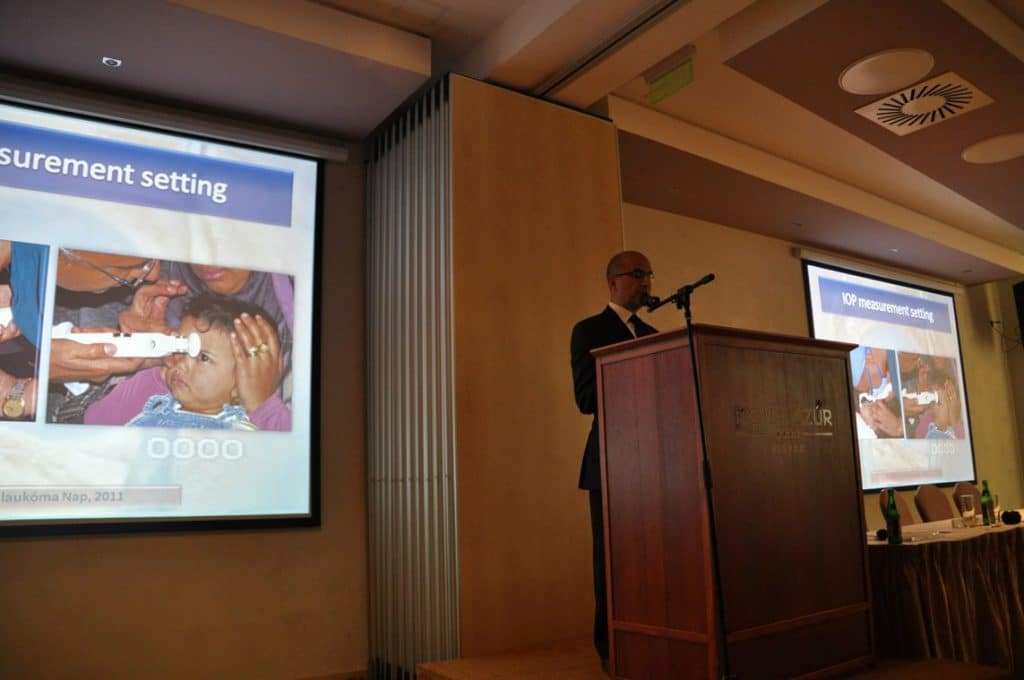Pecs University, Hungary 2011: Prof Ahmad Khalil gives a lecture on his surgical techniqe for congenital glaucoma in children