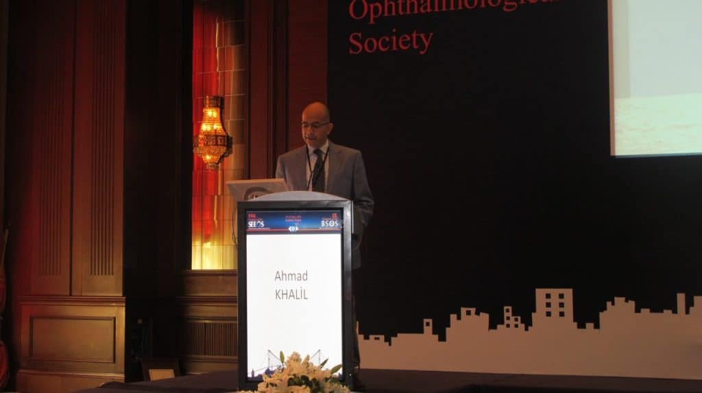 Istanbul, Turkey 2011: Dr Ahmad Khalil talking on LAISIK to the Joint Meeting of the SouthEast European and Black Sea Ophthalmol Societies organized by Prof Mahmut Kaskaluglu, Prof Baha Toygar, Istanbul, June 2011