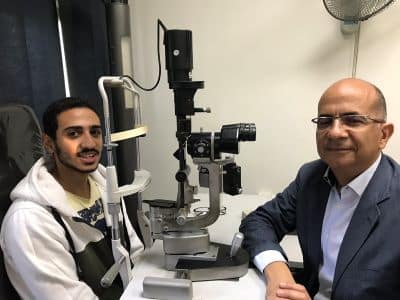18 years after having successful child glaucoma surgery at the age of 1 month after birth at the congenital glaucoma clinic of RIO which Dr Khalil founded in 1998